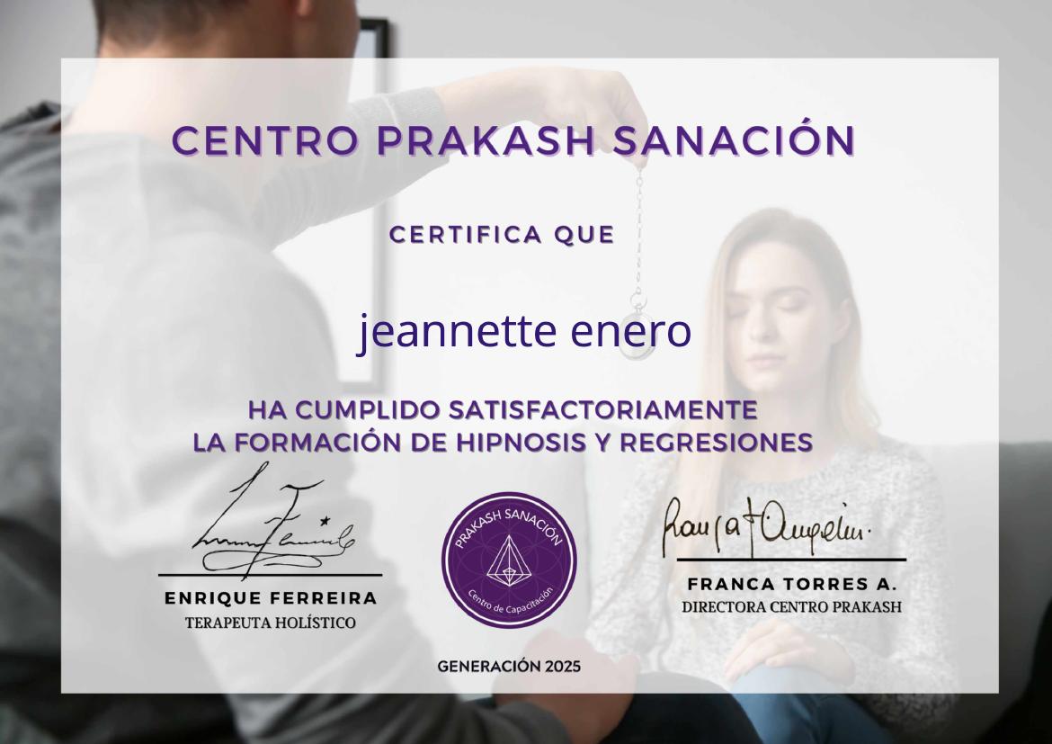 Formación de Hipnosis y vidas pasadas · 2025